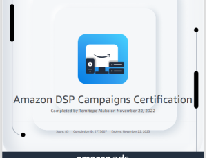 Amazon DSP Campaigns Certification Temitope