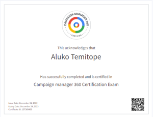Campaign manager 360 Certification